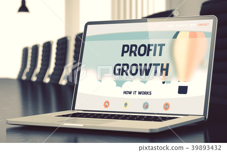 Laptop Screen with Profit Growth Concept. 3d 39893432