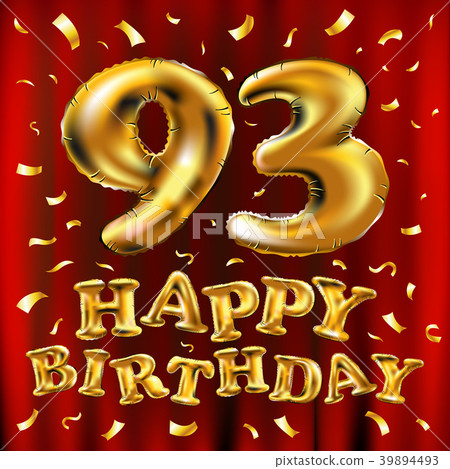 vector happy birthday 93 celebration gold balloons 39894493