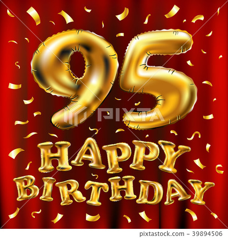 vector happy birthday 95 celebration gold balloons 39894506