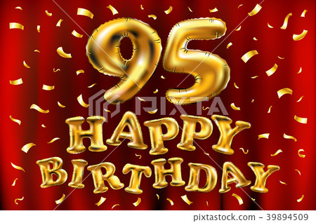 vector happy birthday 95 celebration gold balloons 39894509