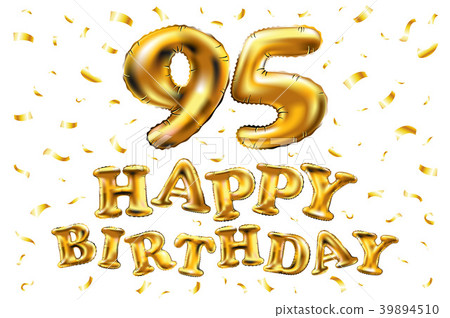 vector happy birthday 95 celebration gold balloons vector happy birthday 95 celebration gold balloons 39894510