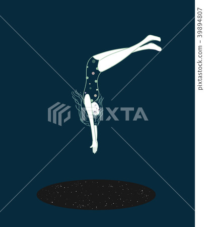 Girl wearing swimsuit shirt deal is about to jump Girl wearing swimsuit shirt deal is about to jump 39894807