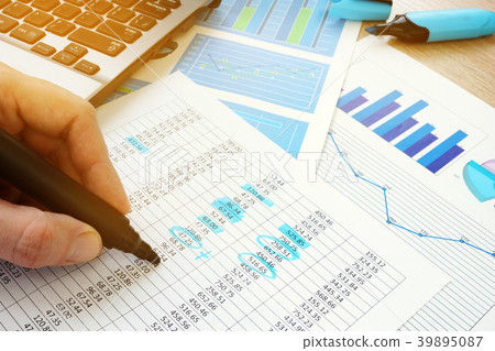 Business audit. Auditor checking documents. Business audit. Auditor checking documents. 39895087