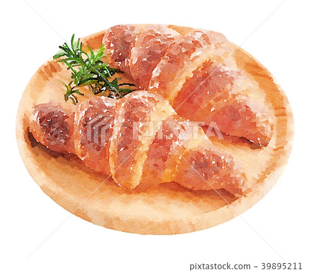 Croissant watercolor style 39895211