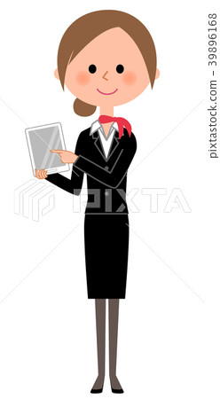 制服女性的平板電腦 制服女性的平板電腦 39896168