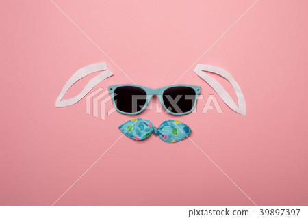 Abstract rabbit on the pink background. Abstract rabbit on the pink background. 39897397