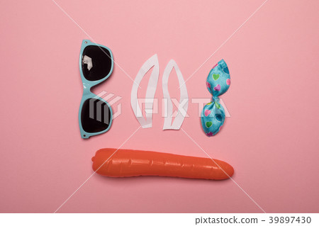 Abstract rabbit on the pink background. Abstract rabbit on the pink background. 39897430