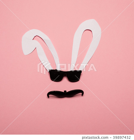 Abstract rabbit on the pink background. Abstract rabbit on the pink background. 39897432