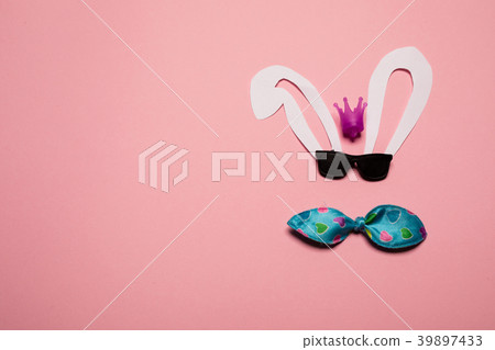 Abstract rabbit on the pink background. Abstract rabbit on the pink background. 39897433