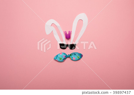 Abstract rabbit on the pink background. Abstract rabbit on the pink background. 39897437