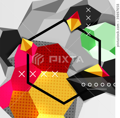 Color 3d geometric composition poster Color 3d geometric composition poster 39897658