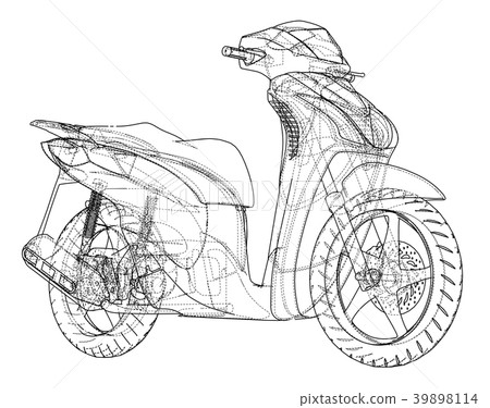 Scooter outline concept. Vector Scooter outline concept. Vector 39898114