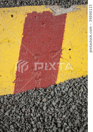 Concrete roadblock in gravel Concrete roadblock in gravel 39898115