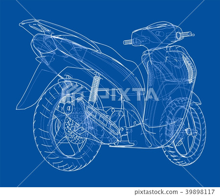 Scooter outline concept. Vector Scooter outline concept. Vector 39898117