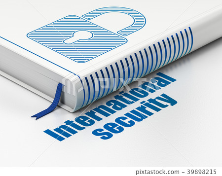 Safety concept: book Closed Padlock, International 39898215
