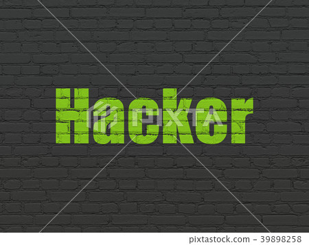 Security concept: Hacker on wall background Security concept: Hacker on wall background 39898258