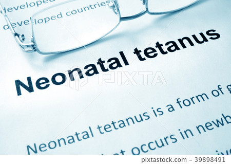 Neonatal tetanus disease and stethoscope. Neonatal tetanus disease and stethoscope. 39898491