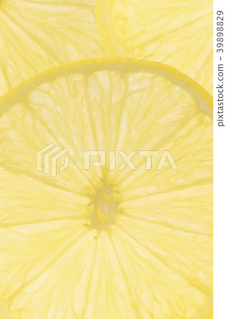 Two slices of lemon fruit close up full frame Two slices of lemon fruit close up full frame 39898829