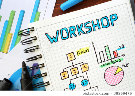 Workshop written in a notebook. Business concept. Workshop written in a notebook. Business concept. 39899479