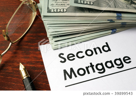 Paper with words second mortgage. Paper with words second mortgage. 39899543