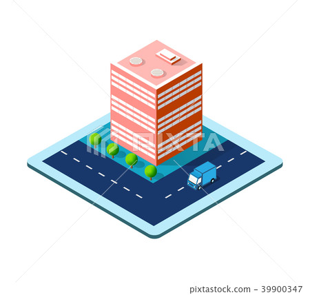 Colorful 3D isometric city Colorful 3D isometric city 39900347