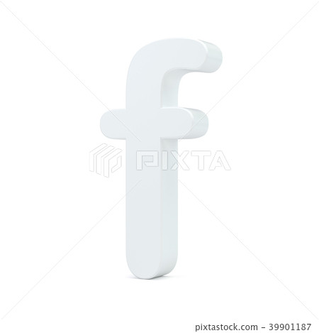 White small letter F isolated on white background 39901187