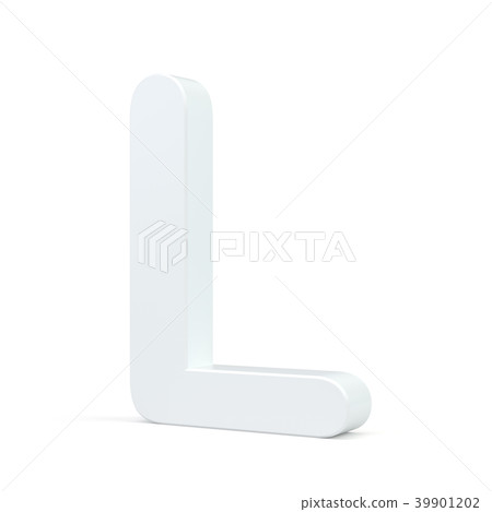 White letter L isolated on white background. 3d - Stock Illustration ...
