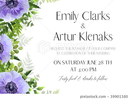 Wedding floral invitetion cute card vector design Wedding floral invitetion cute card vector design 39901380