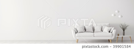 Interior with white sofa and coffee table 3d 39901584
