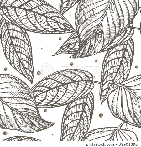 Jungle leaves seamless vector floral pattern 39901890