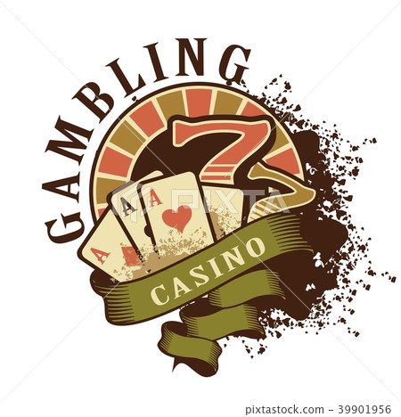 Casino retro logo on a white background Casino retro logo on a white background 39901956