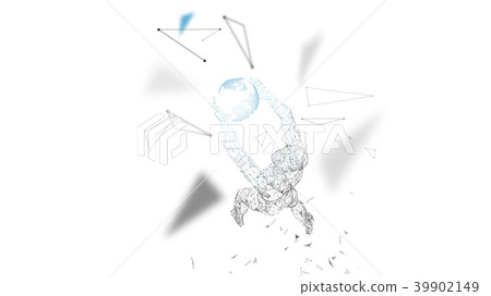 Conceptual abstract man holds a world globe 39902149