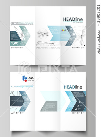 Tri-fold brochure business templates on both sides 39902201