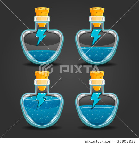 Bottle of magic elixir with energy symbol 39902835