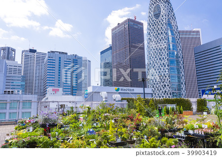 A building in Shinjuku Fukutoshin seen from the roof garden 39903419