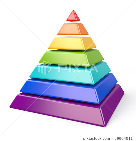Colorful pyramid with seven levels 3D Colorful pyramid with seven levels 3D 39904011