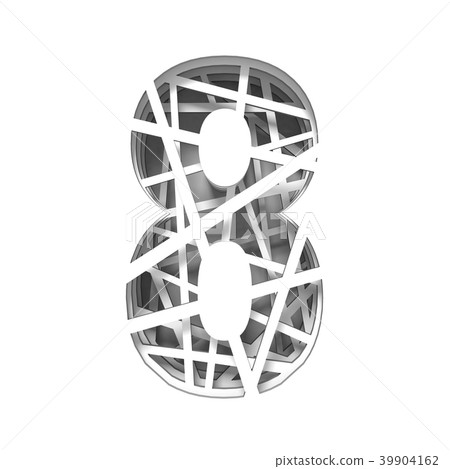 Paper cut out font number EIGHT 8 3D Paper cut out font number EIGHT 8 3D 39904162