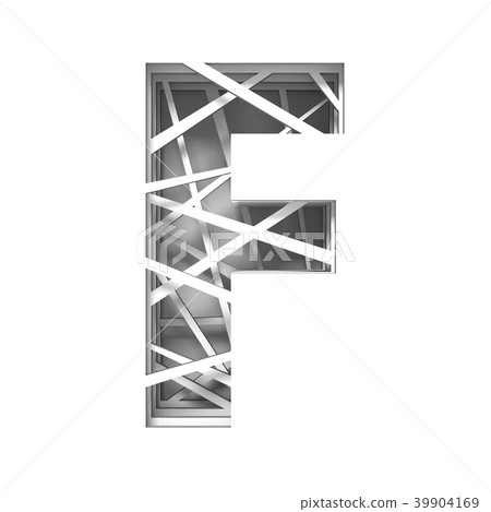 Paper cut out font letter F 3D 39904169