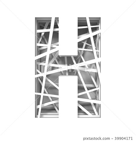 Paper cut out font letter H 3D 39904171