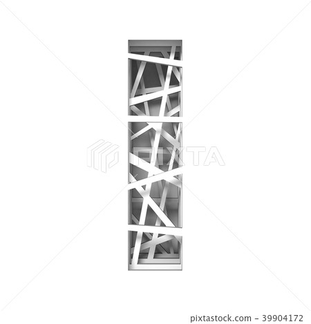 Paper cut out font letter I 3D 39904172
