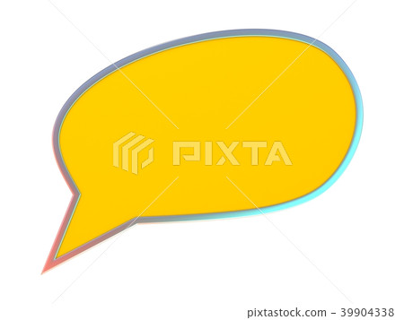 Orange blank speech bubble. 3D Orange blank speech bubble. 3D 39904338