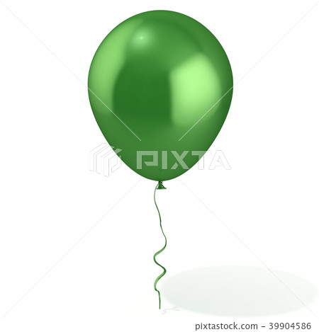 Green balloon with ribbon - Stock Illustration [39904586] - PIXTA
