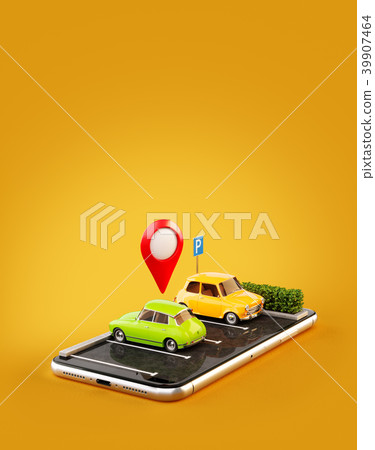 Unusual 3d illustration os smartphone application  39907464