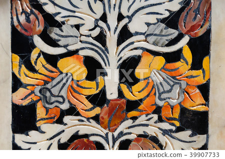 Floral Pattern Marble Intarsia - Palermo 39907733