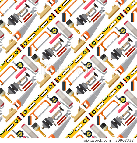 Construction man and building tools carpenter 39908338