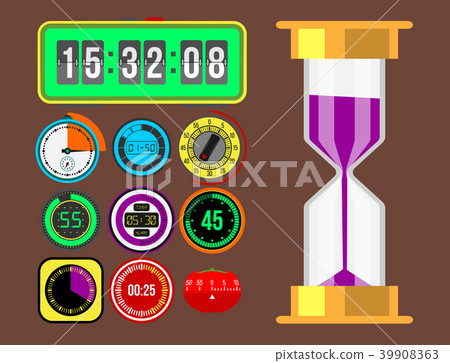 Clock watches vector timer colorful measurement 39908363