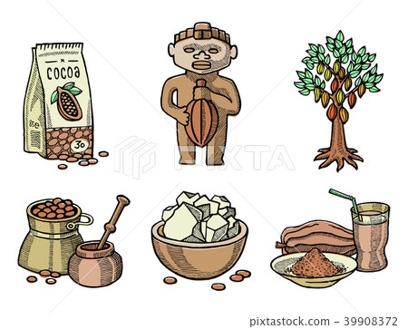 Vector cocoa products hand drawn sketch doodle 39908372