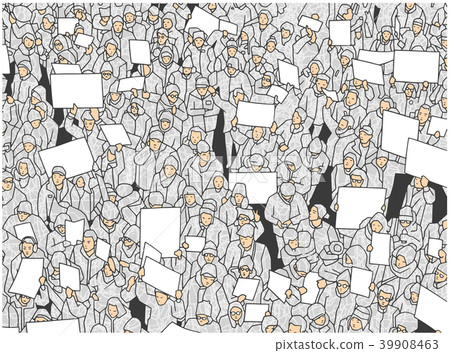 Background illustration of protesting crowd 39908463