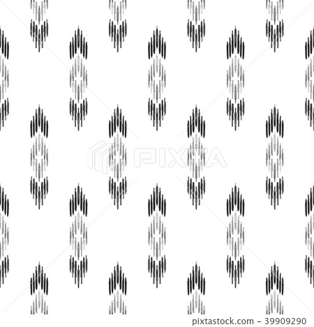 Black and white ikat seamless pattern. Black and white ikat seamless pattern. 39909290