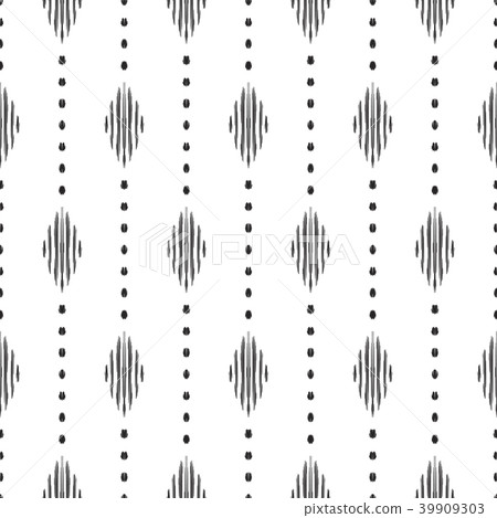 Black and white ikat seamless pattern. Black and white ikat seamless pattern. 39909303